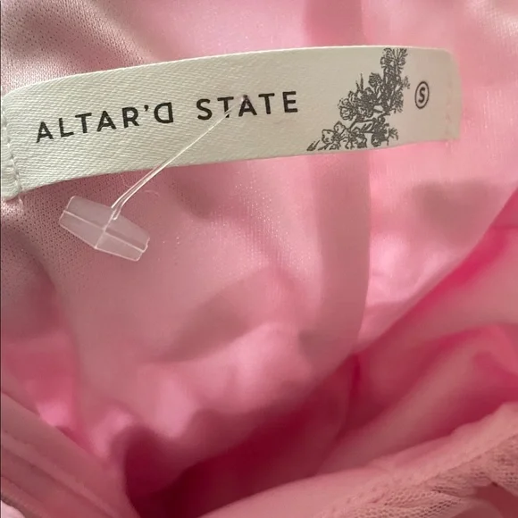 Altar'd State Pink Dress With Red Glitter Hearts - Picture 5 of 6